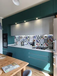 Green blue kitchen photo