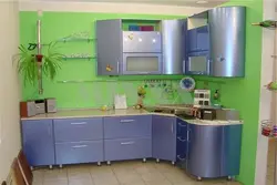 Зелено синяя кухня фото
