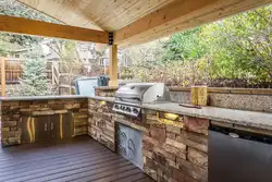 Summer kitchen for cottage design inside