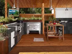 Summer kitchen for cottage design inside