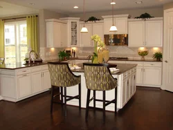 Dark floor kitchen photo design