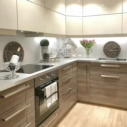 Beige refrigerator in the kitchen photo
