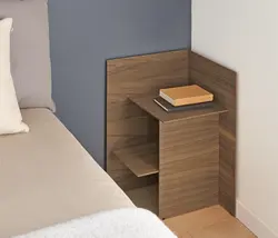 Bedside table in the bedroom interior