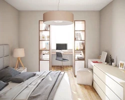 Room design bedroom and work area in one