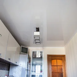 Suspended ceiling in the kitchen photo gloss