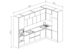 DIY oshxona rasmlari va diagrammalarining fotosurat burchagi