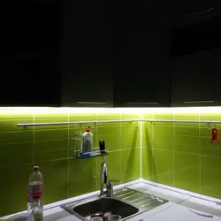 Kitchen with LED strip photo lighting