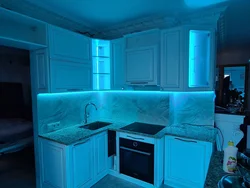 Kitchen with LED strip photo lighting