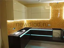 LED zolaqlı foto işıqlandırma ilə mətbəx