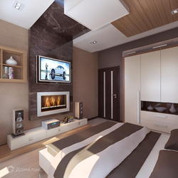 Bedroom design in modern style 20 sq.m.