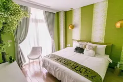 Bedroom In Light Green Tones Photo