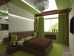 Bedroom in light green tones photo