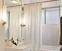 Pərdəli duşlu vanna dizaynı