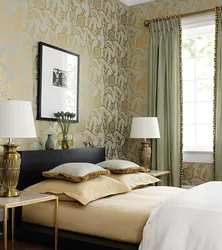 Combination of gold in the bedroom interior