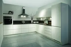 Modern kitchen design corner white photo