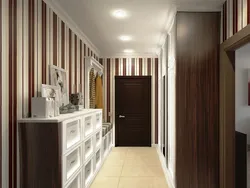 Wallpaper in the apartment real photos design hallway