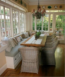 Kitchen on the terrace of a country house photo