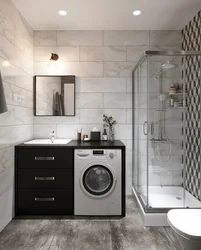 Photo of a bathroom in a one-room apartment