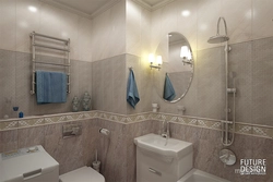 Photo of a bathroom in a one-room apartment