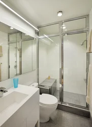Photo of a bathroom in a one-room apartment