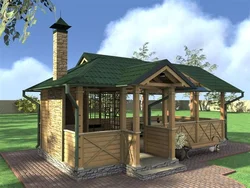 Summer kitchen with barbecue photo projects