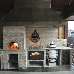 Summer kitchen with barbecue area photo projects