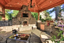 Summer kitchen with barbecue area photo projects