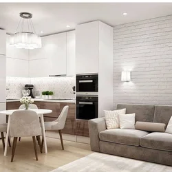 Kitchens In Light Colors With A Sofa Photo