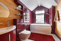 Bathroom in a log house photo