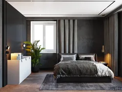 Modern interior men's bedroom photo