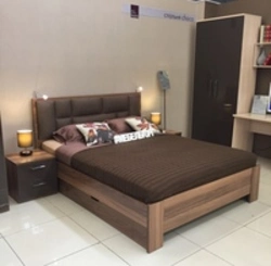 Mocha bedroom in the interior photo