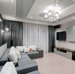 Living room in gray real photos