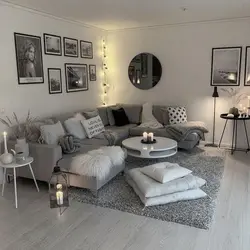 Living room in gray real photos