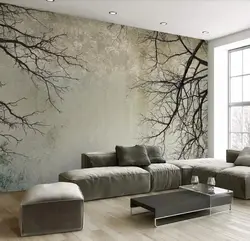 Modern Photo Wallpaper On The Wall In The Living Room Photo