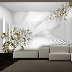 Modern Photo Wallpaper On The Wall In The Living Room Photo