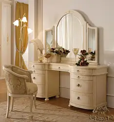 Ladies table with mirror for bedroom design