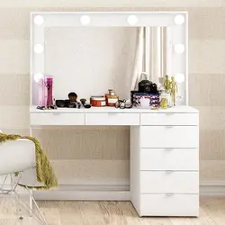 Ladies table with mirror for bedroom design