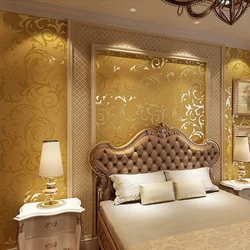 Bedroom interior golden