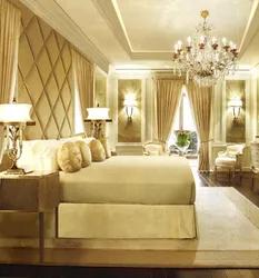 Bedroom interior golden