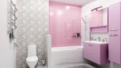 Bathroom design gray pink