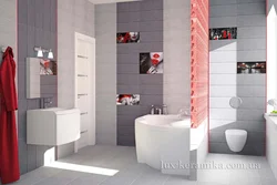 Bathroom design gray pink