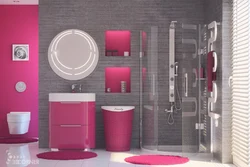 Bathroom design gray pink