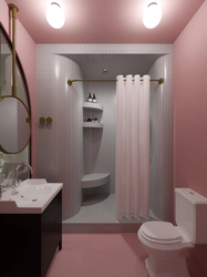 Bathroom design gray pink