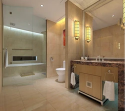 Partition in the bathroom for the toilet photo in the interior