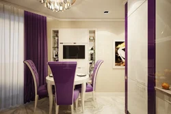 Purple And Beige In The Kitchen Interior