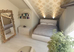Interior of a bedroom in his house on the second floor