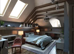Interior of a bedroom in his house on the second floor