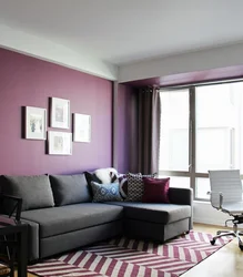 Living room gray lilac photo