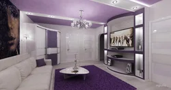 Living room gray lilac photo