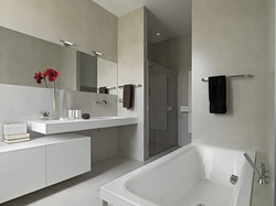 Minimalist small bath design